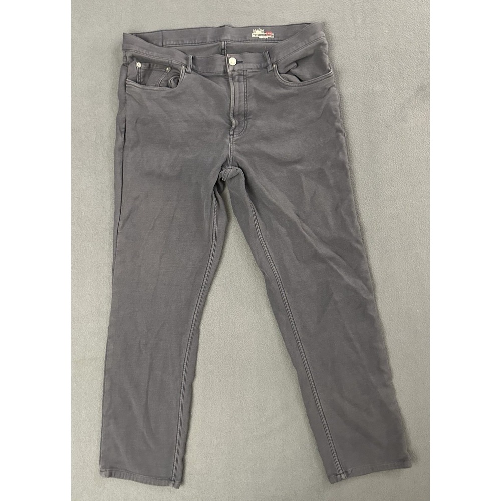 Faherty Stretch Terry 5 Pocket Pants Men's 35 Gray Chino Stretch Preppy